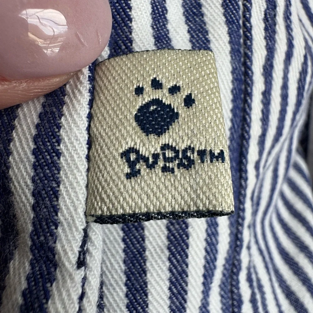Hush Puppies Pup Blue White Stripe Overall Vintage 6‎ 9 months sail away